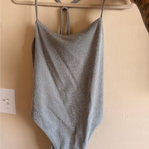 SKIMS Shimmering Silver One Piece Swimsuit